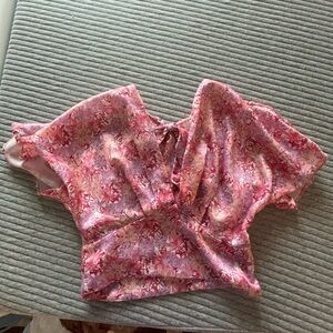 Astr Pink Floral Blouse